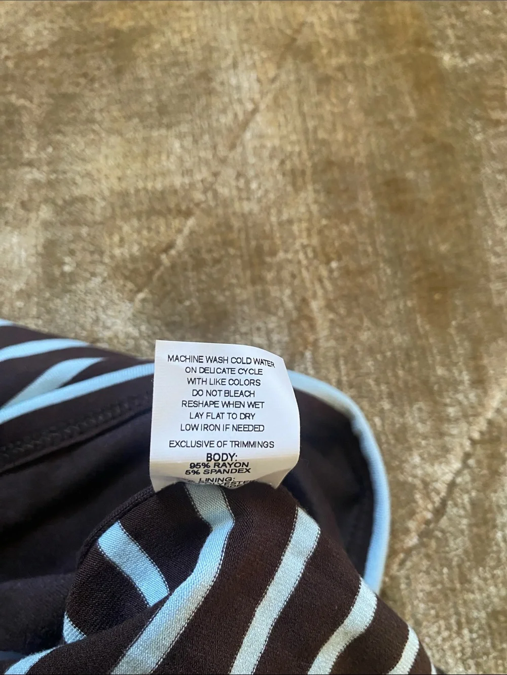 Striped Halter Tank Top in Brown and blue